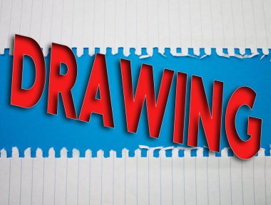 Yırtık, Buruşuk Beyaz Kağıt ile renkli arkaplan çizimi.