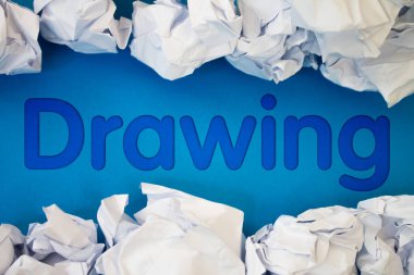 Yırtık, Buruşuk Beyaz Kağıt ile renkli arkaplan çizimi.