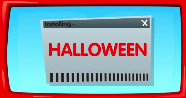 Schermo Cartone Animato Astratto Con Testo Halloween Una Finestra Installazione — Video Stock