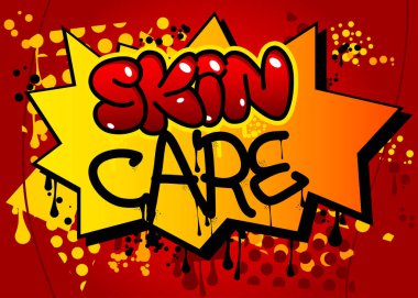 Cilt bakımı. Graffiti etiketi. Soyut modern sokak sanatı dekorasyonu kentsel resim tarzında gerçekleştirildi.