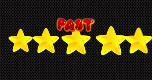 Five Stars Due Text Animated Rating Words Cartoon Animation Award — Stock Video