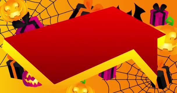 Halloween Mot Dans Une Bulle Illustrée Vidéo Bande Dessinée Texte — Video