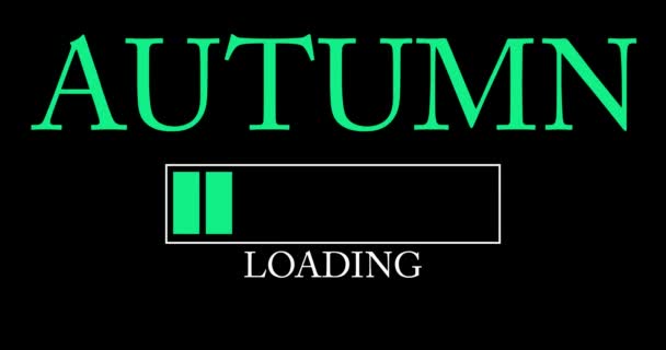 Autumn Text Loading Downloading Uploading Bar Indicator Download Upload Computer — Stock Video