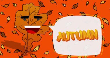 Sonbahar Yaprağı Konuşma balonunda sonbahar metni.