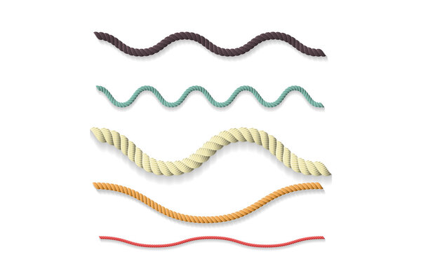 Set realistic rope,  vector illustration
