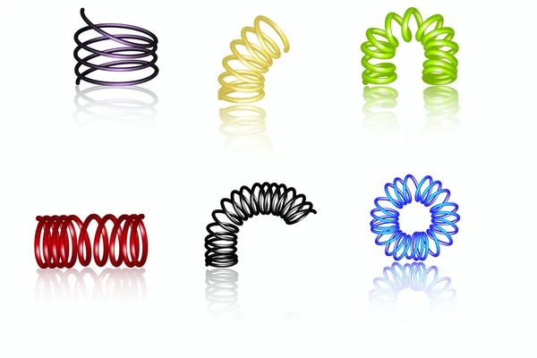 renkli 3d yaylar, vektör çizim set