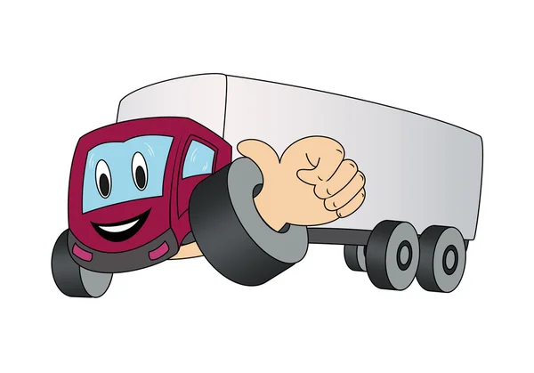 başparmak kadar gösteren bir çizgi film kamyon