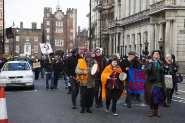 London protesters march against worldwide government corruption clipart