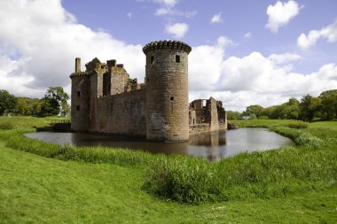 Moated Caerlaverock Castle clipart