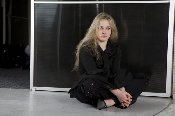 Portrait of serious blond girl — Stock Photo, Image