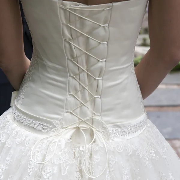 Detail z svatební šaty — Stock fotografie