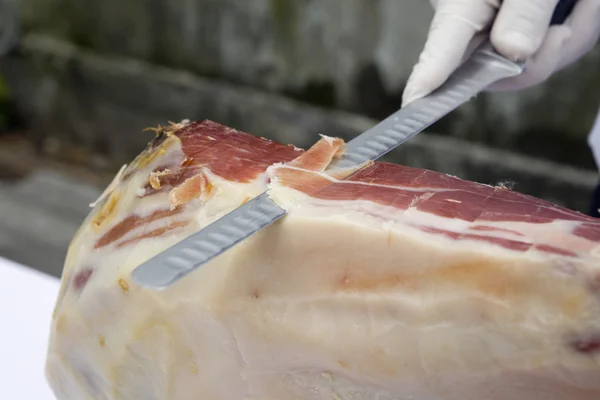 Fragment Slicing Jamon für Galadinner — Stockfoto