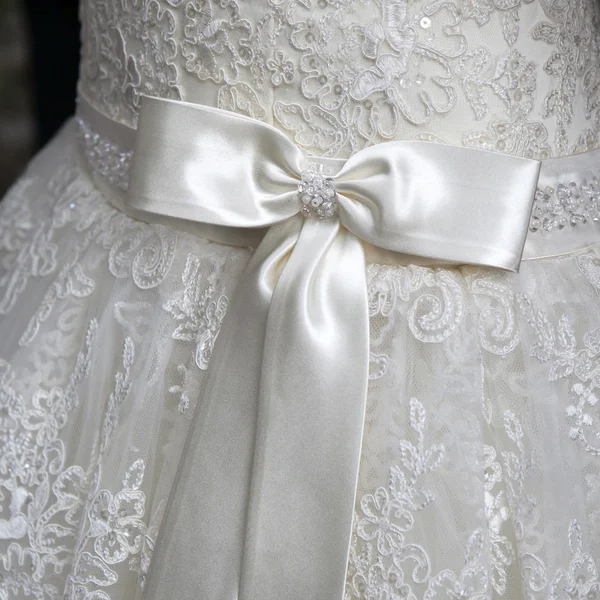 Detalhe do vestido de noiva — Fotografia de Stock