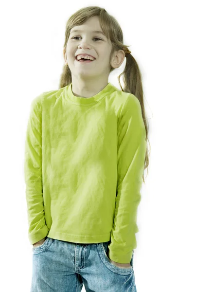 Portrét smějící se dívka — Stock fotografie
