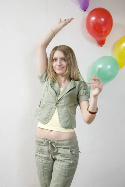 Woman fith balloons — Stock Photo, Image