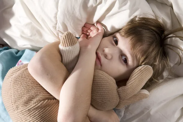 Baby in bed — Stock Photo, Image