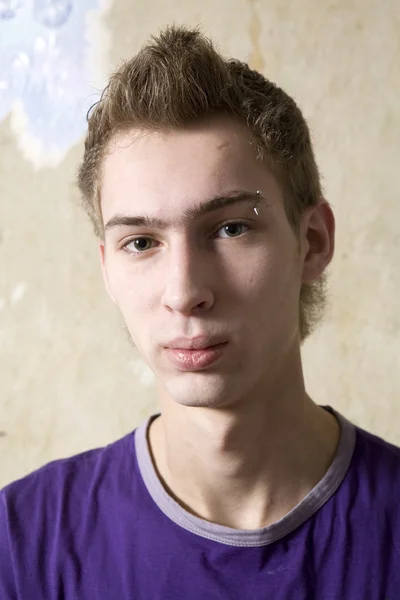 Portrait serious teen boy — Stock Photo, Image