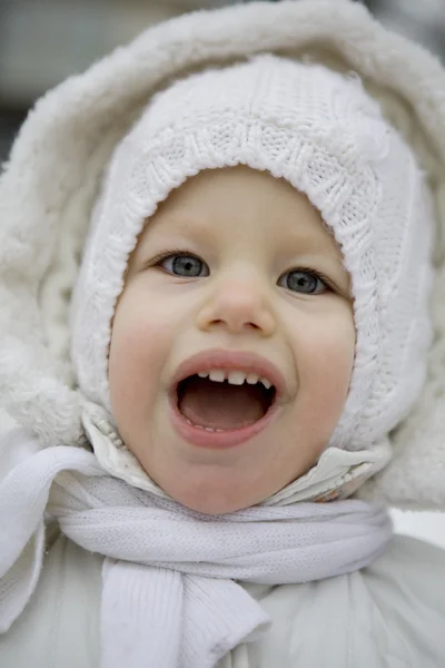 Portrait of little girl in hood Royalty Free Stock Images