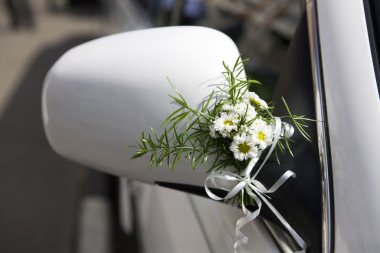 Decoration of wedding  limousine. clipart