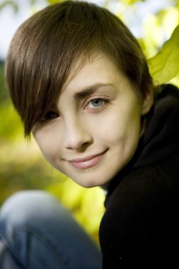 genç kız portresi kapatmak