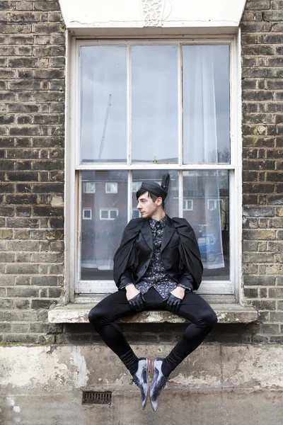 Young man in old-fashioned clothes — Stock Photo, Image