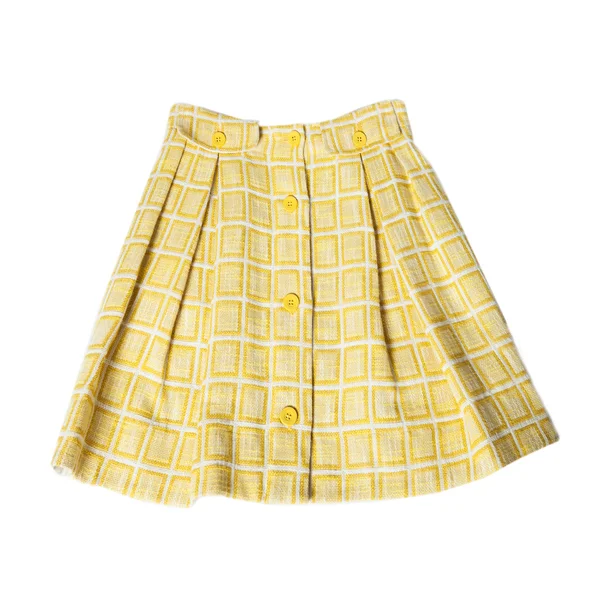 Yellow, checked skirt — Stock Photo, Image