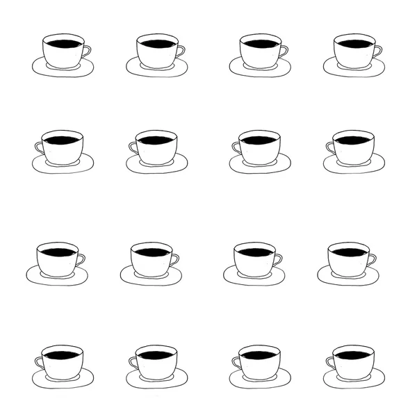 Illustration of cups with coffee