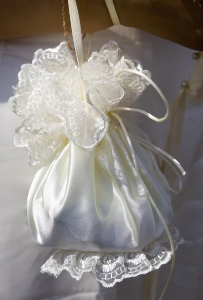 Bröllop vit väska — Stockfoto