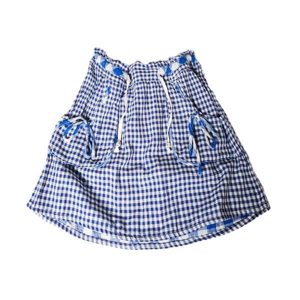 Skirt in white and blue checked — Stock Photo, Image