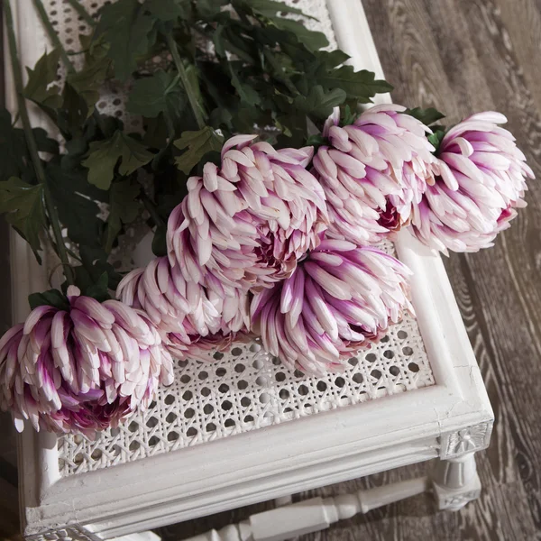 Handmade fake pink rose flower — Stock Photo, Image