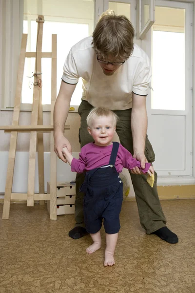 Father playing with boy — Stock Photo, Image