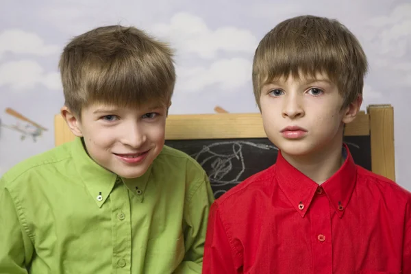 Happy twins brothers — Stock Photo, Image