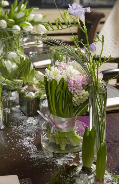 Bouquet van tulip en hyacint — Stockfoto