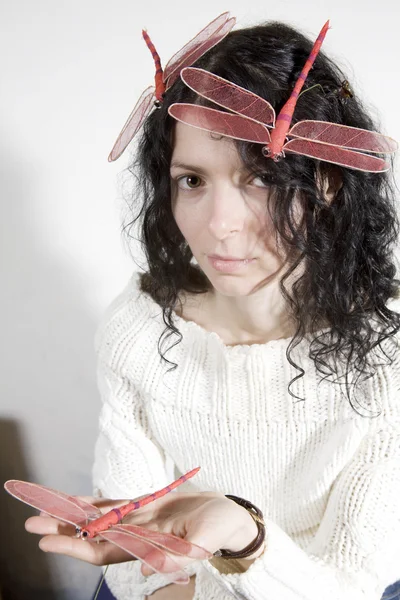 Retrato de mulher séria — Fotografia de Stock