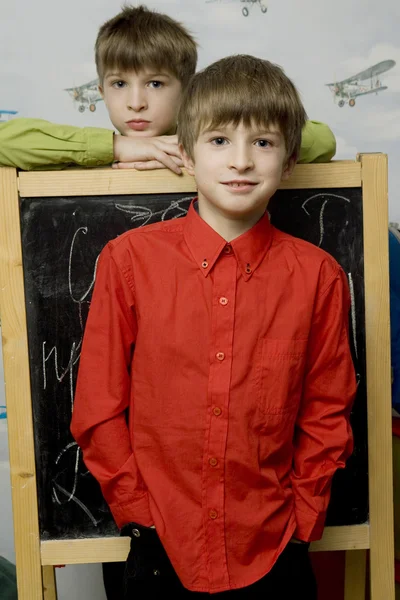 Glückliche Zwillingsbrüder — Stockfoto