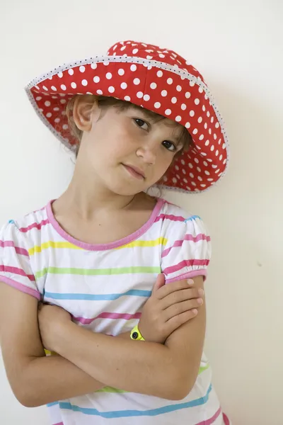 Girl wearing Panama — Stock Photo, Image