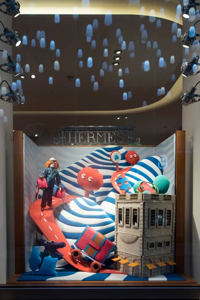 Moscow Russia September 2021 Hermes Fashion Showcases Decorated Toy People — Stock Photo, Image