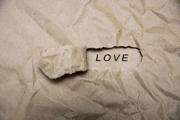 Die Entdeckung Einer Liebe Bastelpapier Ist Ein Loch Darin Steht — Stockfoto