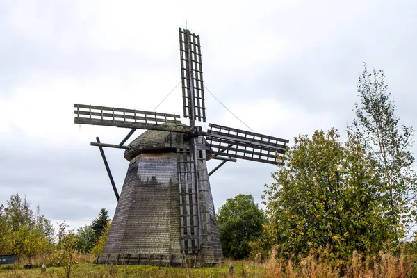 Windmühle Aus Dem Dorf Tolwuja Dorf Seredka Bezirk Medweschjegorsk Kizhi — Stockfoto