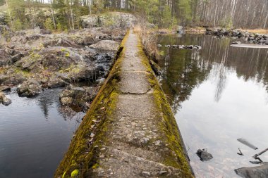 Rusya 'nın Karelia kentindeki soyu tükenmiş antik paleo volkan Girvas kayaları.