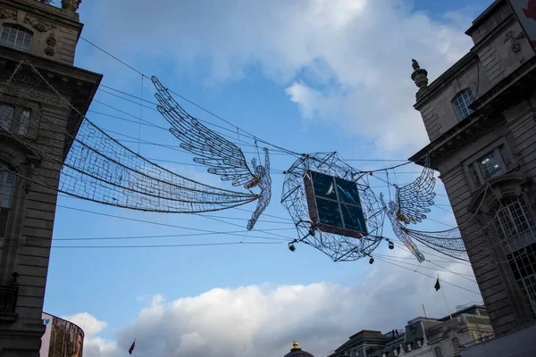 Londres Reino Unido Diciembre 2019 Las Decoraciones Navideñas Calle Regent —  Fotos de Stock