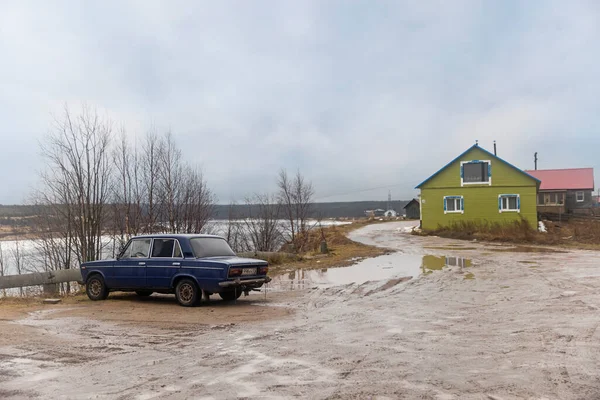 Varzuga Tersky District Murmansk Region Russia November 2021 Village Houses — Stock Photo, Image