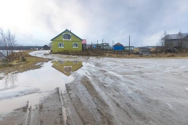 Varzuga Distrik Tersky Wilayah Murmansk Rusia November 2021 Rumah Rumah — Stok Foto