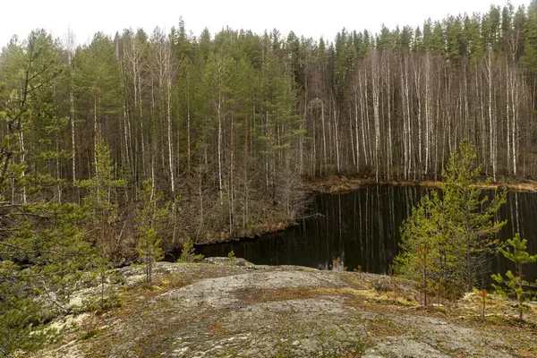 Rocks Extinct Ancient Paleo Volcano Girvas Karelia Russia — Stock Photo, Image