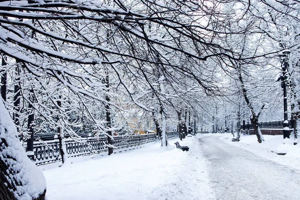 Rozhdestvensky Boulevard Garden Ring Snowfall — Stock Photo, Image
