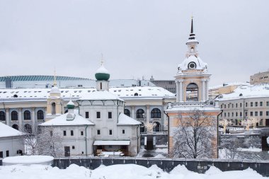Moscow, Russia - 20 December 2021, view of old Cathedral Church Maksima Blazennogo, Moscow, Russia