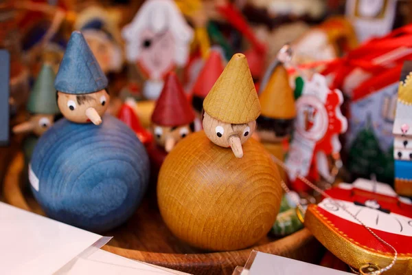 Moscow Russia December 2021 Wooden Christmas Toys Form Pinocchio Christmas — Photo