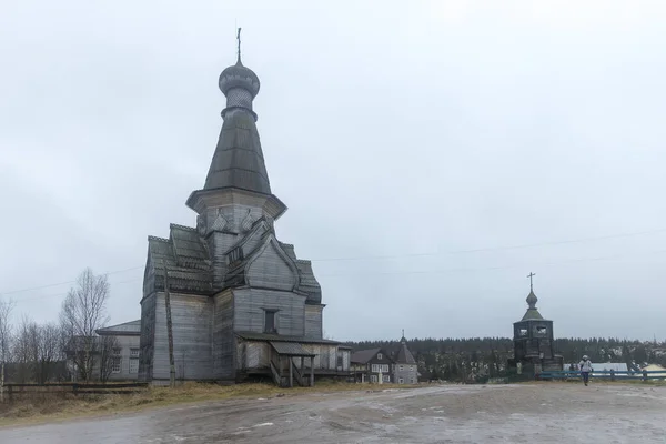 Murmansk Region Rusko Listopad 2021 Ortodoxní Dřevěný Chirch Varšavě Rusko — Stock fotografie
