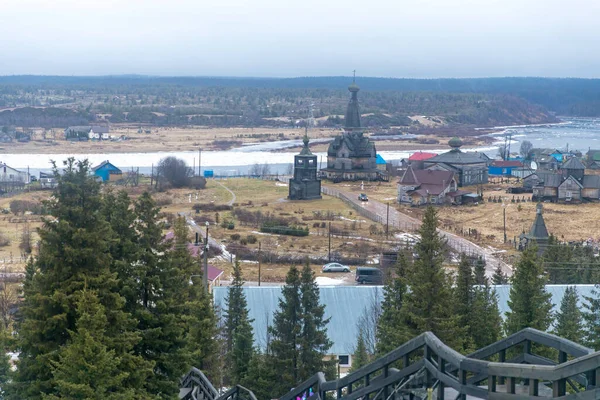 Varzuga Kola Peninsula Old Pomeranian Village Varzuga Cloudy Autumn Day — Fotografia de Stock