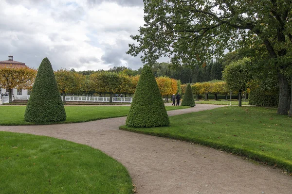 San Petersburgo Petrodvorets Rusia Octubre 2021 Grandes Fuentes Romanas Parque —  Fotos de Stock